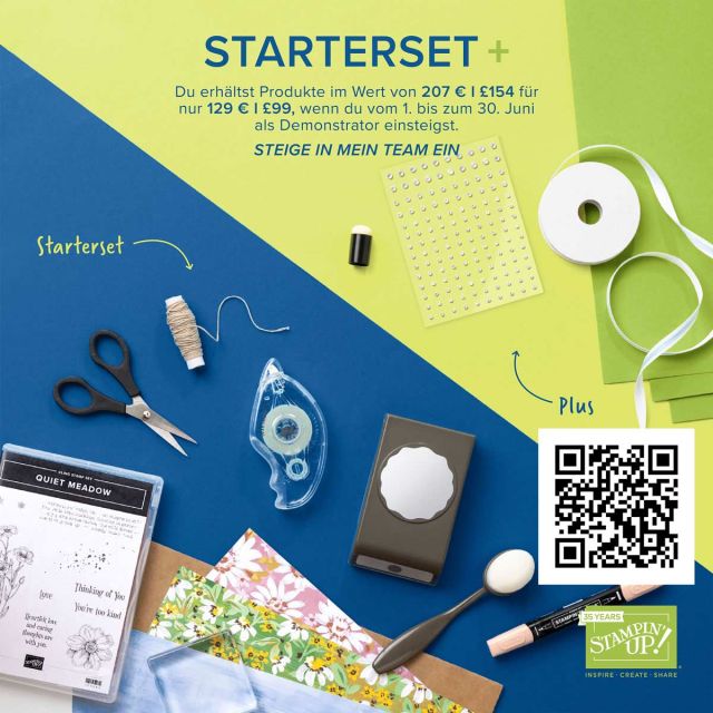 Wer hat schon überlegt Teil der Stampin' Up! Familie zu werden?
.
Warum?
Weil ihr jetzt mehr Produkte für euer Starterset wählen könnt! ... 
Wartet nicht - nur im Juni könnt ihr euch Ware im Wert von € 207,-- wählen!
.
👉🏻Die Aktion läuft vom 1. bis zum 30. Juni 2023.
👉🏻Diese Aktion gilt für alle Kreativfans die Teil der Stampin’ Up! Familie werden möchten.
📦 Das Starterset kommt Versandkostenfrei zu euch nach Hause.
.
⌨ Habt ihr Fragen - dann schreibt mir einfach eine Nachricht, ich helfe gerne weiter…
.
alles Liebe
Eva
.
.
#stampinupösterreich #stampinupwien #stampinupdemowien #stampinupaktion #seideineigenerboss #beyourownboss #stampinupbelgium #stampinupireland  #lovemyjob #growyourbusiness #lebebunt #livecolorfully  #createyourhappy #creativebusiness #creativehappylife #createeveryday 
#stampinupdemowerden #wien #floridsdorf #1210wien 
.
.
⌨️ komm-ins-team.allerleikreatives.at
