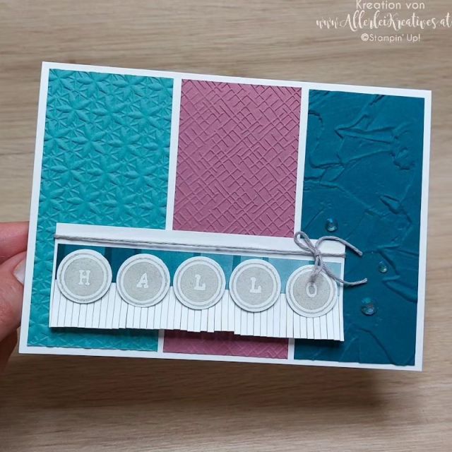 Herzlich Willkommen zu unserem Insta Hop! 
🌞
Wir wollen euch mit unseren kreativen Ideen inspirieren! Heute setzen wir die Prägefolder in Szene! 

Weiter gehts zu... 
@zsuzsanna_balazs
. 
.

✂️ Welche Materialien und Zubehör ich genau verwendet habe?
⌨️ Das verrate ich euch gerne - schreibt mir einfach eine Nachricht, ich helfe gerne weiter…
.
Ich freue mich auf eurer Feedback ❤💬
.
alles Liebe
Eva
.
. 
#stampinup #stampinupösterreich #stampinupdemo #stampinupdemonstrator #handgemacht #handmade #Inspiration #kreativ #basteln #Stempeln #kreativmitpapier #teaminstahop #dowhatyoulove #creativelifehappylife #kreativeauszeit #stayathomeideas #stampinupcolorcombos #embossingfolder #basicsembossingfolders
#gutgetippt #stampinupbonustage
.
.
.
📦 Bestellungen  von Stampin' Up! Produkten könnt ihr direkt über shop.allerleikreatives.at (mit dem aktuellen Gastgeberinnencode) oder über mich persönlich aufgeben.