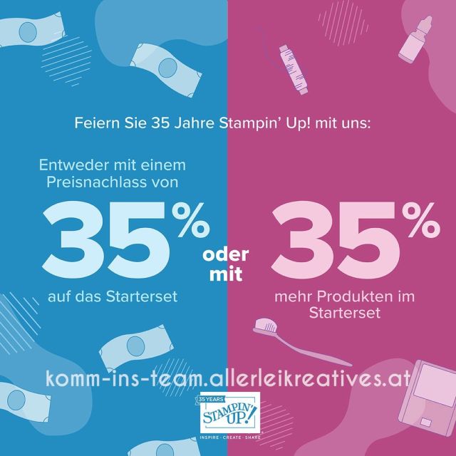 Das ist beinahe wie Weihnachten... 
🎈🍾🍀
Denn für alle die sich dazu entschließen im Oktober als Stampin‘ Up! DemonstratorIn einzusteigen (03.10. bis 31.10.2023) gibt es eine super Aktion! 
.
Alle die sich entschließen, können aus 2 Optionen fürs Starterset auswählen...
.
🗒 Für mehr Infos schreibt mir einfach eine Nachricht, ich helfe gerne weiter…
.
alles Liebe
Eva
.
#kreativmitpapier #bastelnmitstampinup #kreativ #basteln #stempeln #seideineigenerboss #beyourownboss #stampinupösterreich #createyourhappy #creativebusiness #creativehappylife #creativemind #creativelife #createeveryday 
.